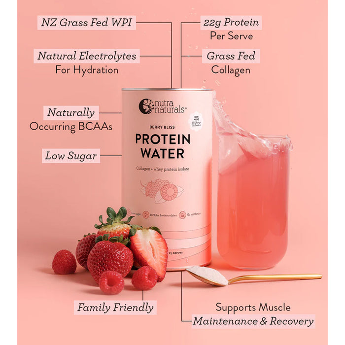 Nutra Naturals Protein Water Berry Bliss 15 Serves 450g a Wicked NRG