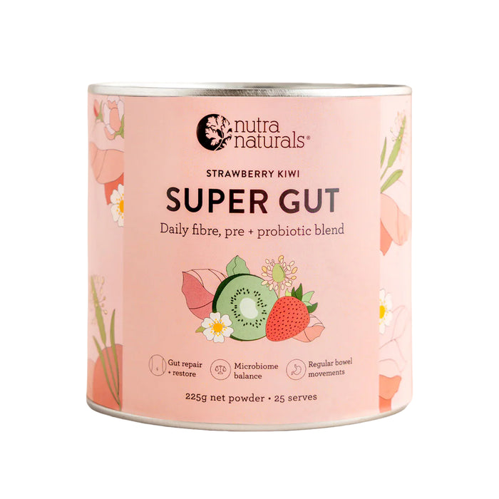 Nutra Naturals Super Gut, Strawberry Kiwi, 25 Serves, 225g Wicked NRG