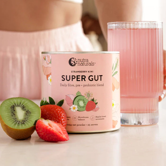 Nutra Naturals Super Gut, Strawberry Kiwi, 25 Serves, 225g b Wicked NRG