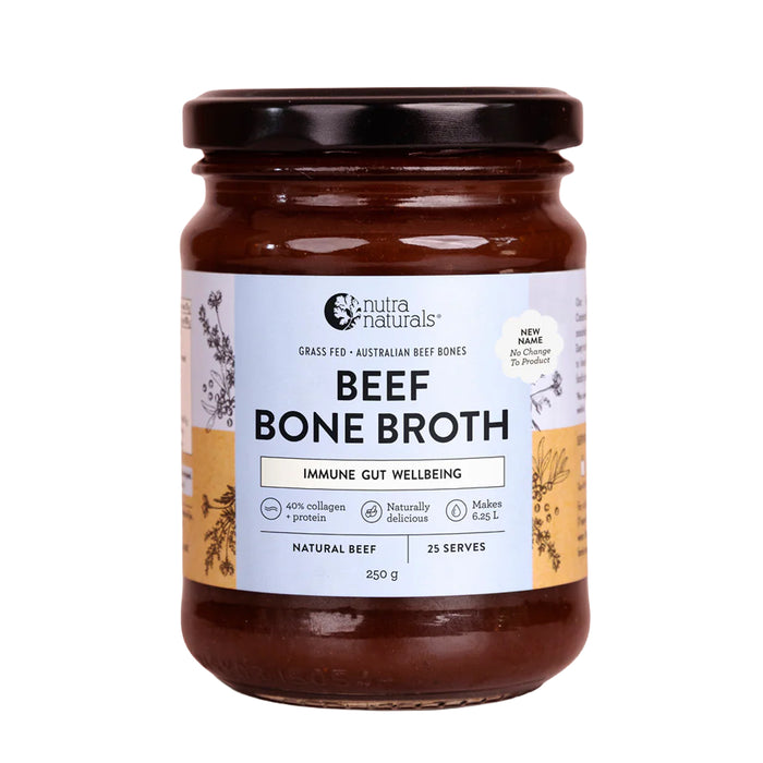 Nutra Naturals Bone Broth Beef Concentrate Natural Beef, 25 Serves, 250g Wicked NRG