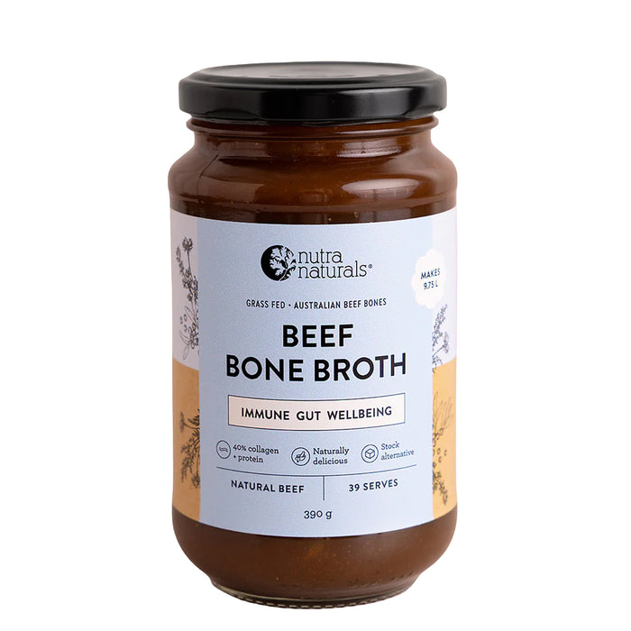 Nutra Naturals Bone Broth Beef Concentrate Natural Beef 39 serves, 390g Wicked NRG