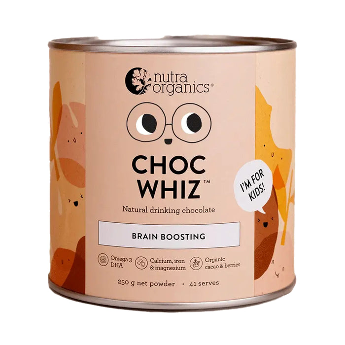 Nutra Organics Choc Whiz 250 grams 41 serves Brain Boosting Wicked NRG