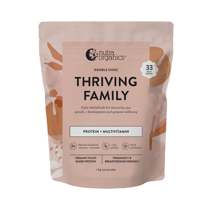 Nutra Organics Thriving Family Protein Double Choc 1kg Wicked NRG