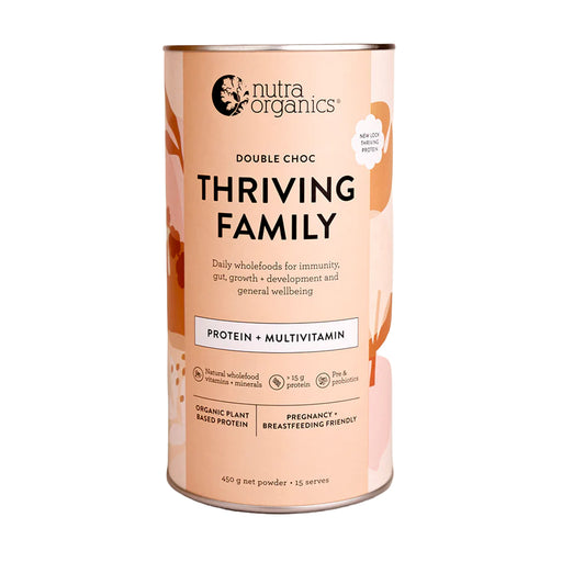 Nutra Organics Thriving Family Protein Double Choc 450g Wicked NRG