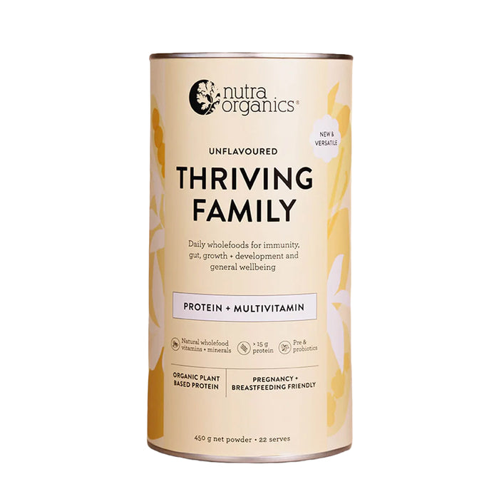 Nutra Organics Thriving Family Protein Unflavoured 450g Wicked NRG