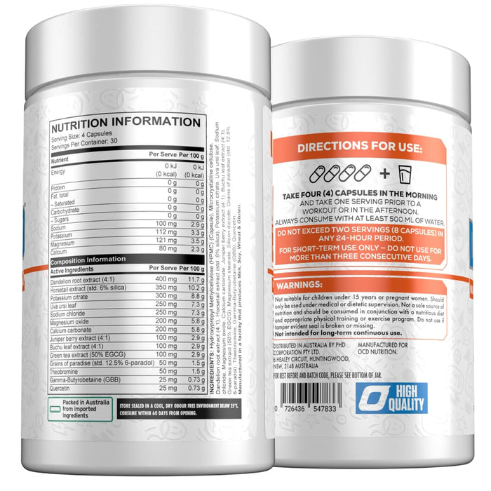 OCD Nutrition Dryhard 120 Capsules Ingredients Wicked NRG