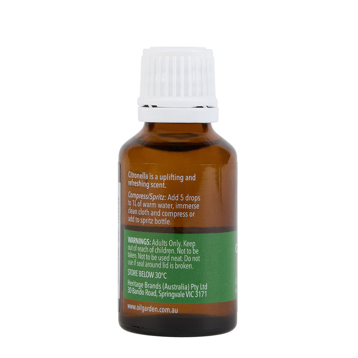 Oil Garden Citronella Pure Essential Oil 25mL Directions Wicked NRG