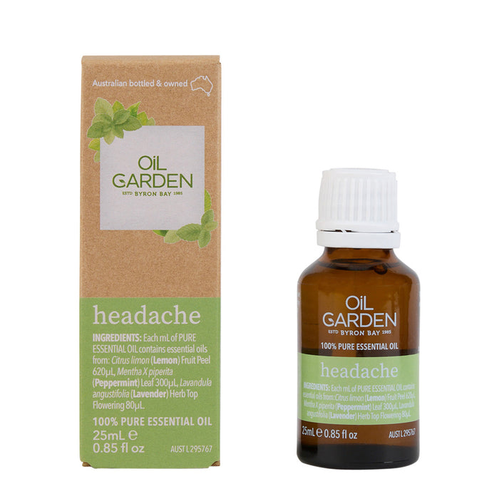 Oil Garden Headache 100% Pure Essential Oil Blend 25ml Ingredients a Wicked NRG