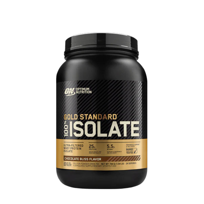 Optimum Nutrition Gold Standard 100% Isolate Rich Chocolate Bliss 24 Serves 720g, 25g Protein, Wicked NRG