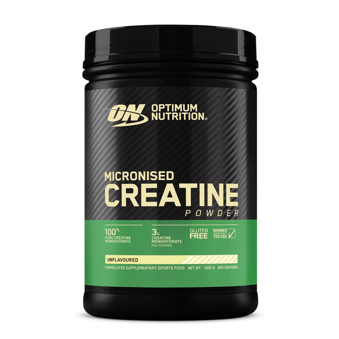 Optimum Nutrition, Micronised Creatine Powder, Unflavoured, 240 Servings, 1.2 Kgs, 2.64 Lbs, Wicked NRG
