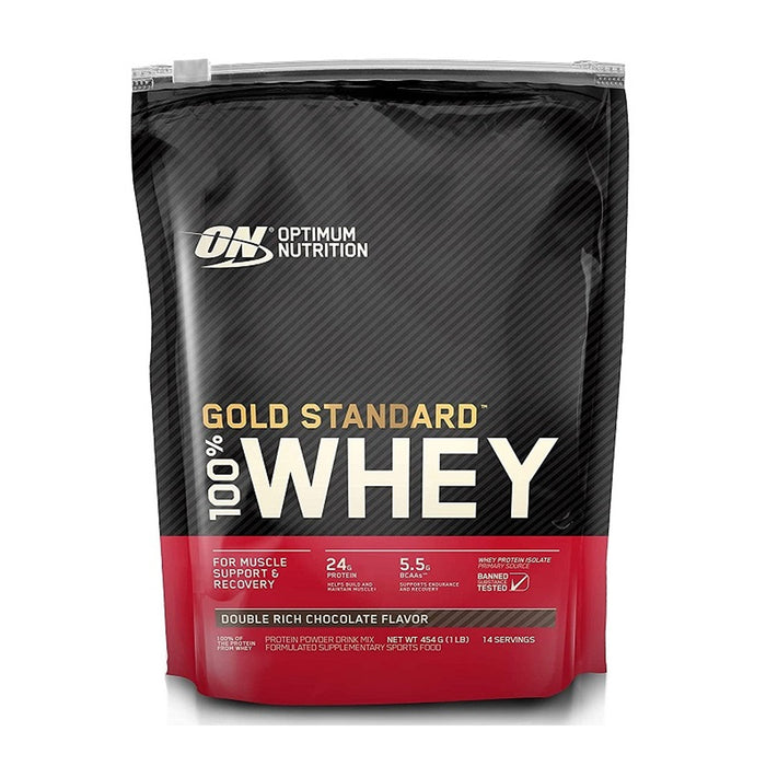 Optimum Nutrition, Gold Standard 100% Whey, Double Rich Chocolate,14 Serves, 454 Grams, 1 Lbs,Nutritional Panel Wicked NRG