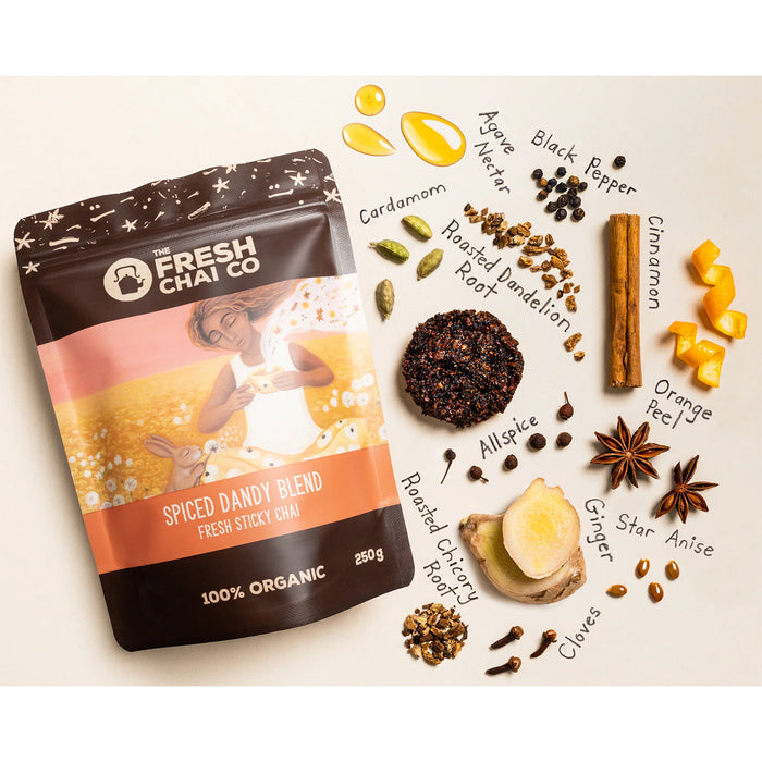 Organic Spiced Dandy Fresh Sticky Chai Blend Wicked NRG