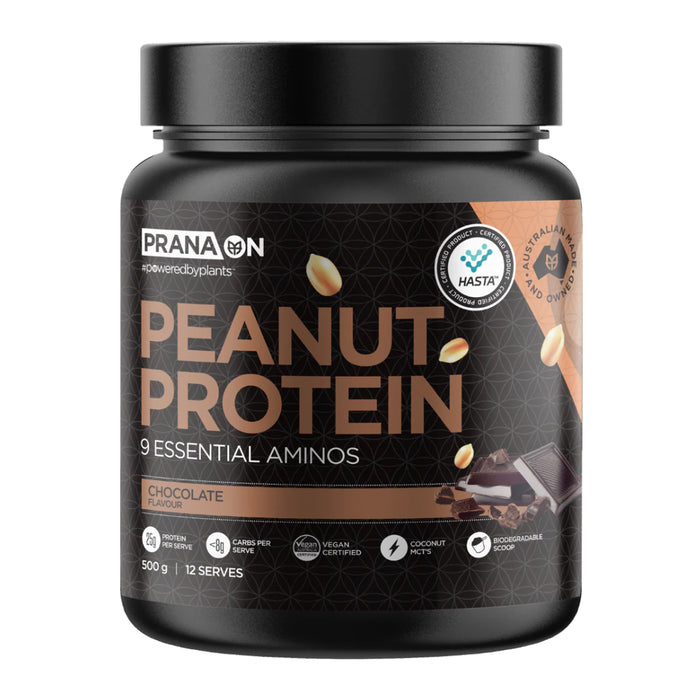 PRANA On Peanut Protein 500 Grams Chocolate 12 Serves Wicked NRG