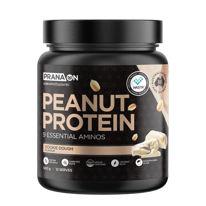 PRANA On Peanut Protein 500 Grams Cookie Dough 12 Serves Wicked NRG