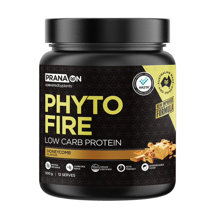 PRANA On Phyto Fire Protein Honeycomb 12 Serves 500 Grams Low Carb Wicked NRG
