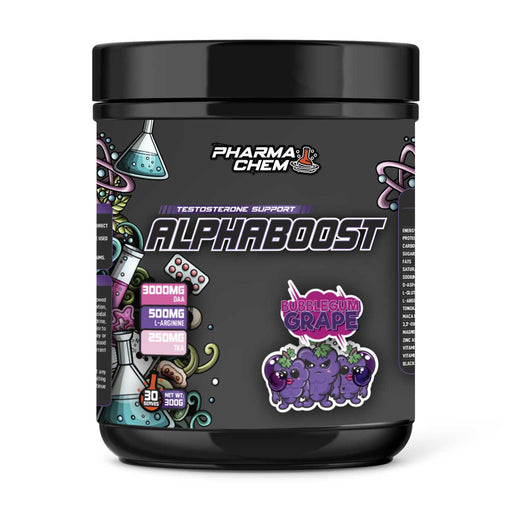 Pharma Chem Alphaboost Bubblegum Grape Flavour Tub Front