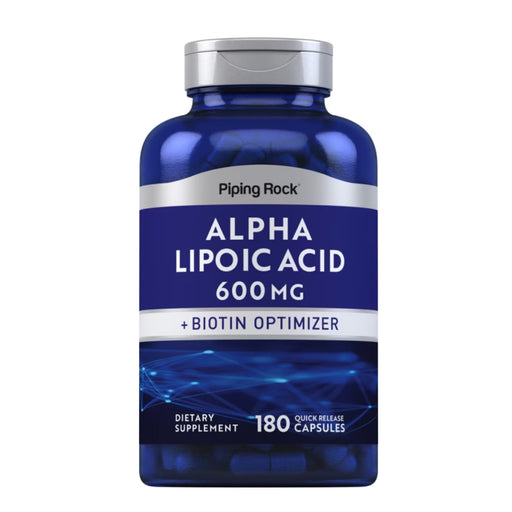 Piping Rock Alpha Lipoic Acid, 600 mg, 180 Quick Release Capsules Wicked NRG