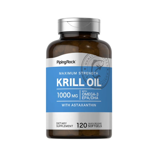 Piping Rock  Krill Oil, 1000 mg, 120 Quick Release Softgels Wicked NRG