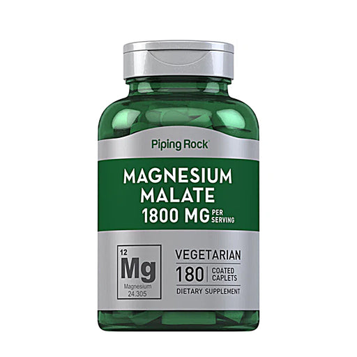 Piping Rock Magnesium Malate, 1800 mg, 180 Coated Caplets Wicked NRG