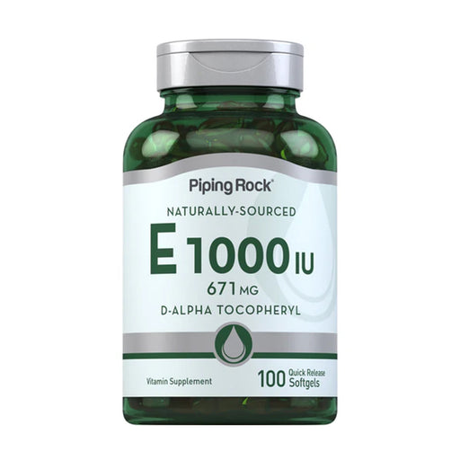 Piping Rock Natural Vitamin E, 1000 IU, 100 Quick Release Softgels Wicked NRG