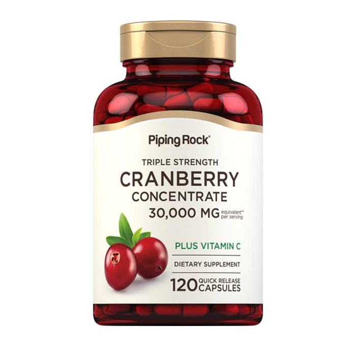 Piping Rock Ultra Triple Strength Cranberry Plus C, 30,000 mg 120 Capsules Wicked NRG