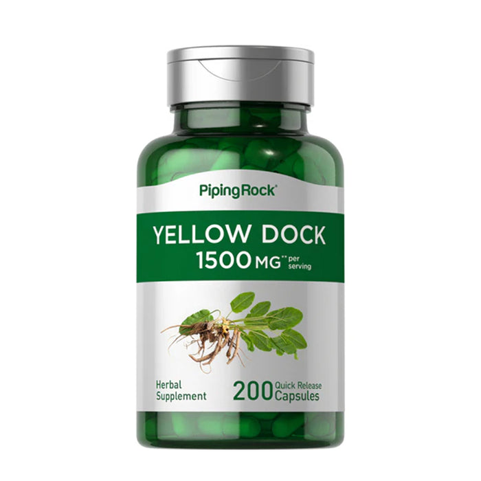 Piping Rock Yellow Dock, 1500 mg (per serving), 200 Quick Release Capsules Wicked NRG