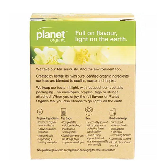 Planet Organic Jasmine Green Organic Tea 25 Tea Bags Wicked NRG