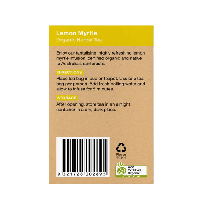 Planet Organic Lemon Myrtle 25 Teabags - Certified Organic Ingredients Wicked NRG