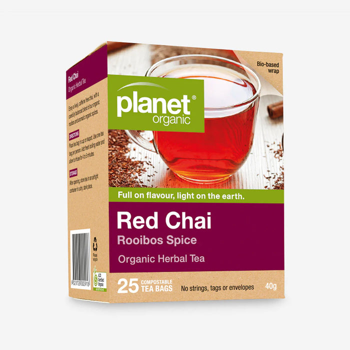Planet Organic Red Chai 25 Teabags - Certified Organic Wicked NRG