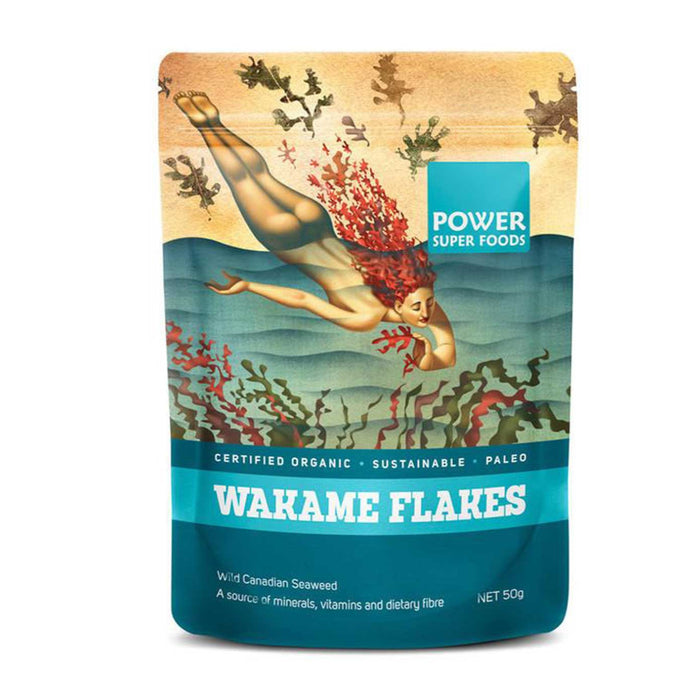 Power Super Foods Wakame Flakes Certified Organic 50g Nutritional Panel Wicked NRG 