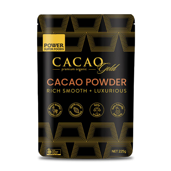 Power Super Foods Cacao Gold Organic Cacao Powder 225g Wicked NRG 