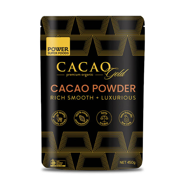 Power Super Foods Cacao Gold Organic Cacao Powder 450g Wicked NRG 