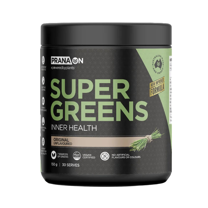 Prana On Super Greens Original 30 Serves 150g Wicked NRG 