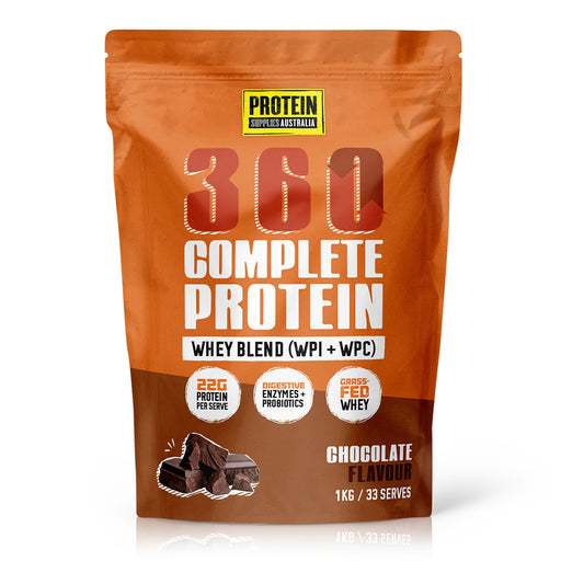 Protein Supplies 360 Whey, Chocolate Flavour 1 KG, 33 Serves, Wicked NRG