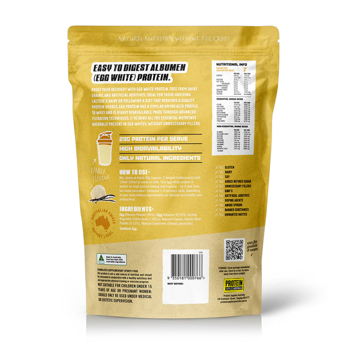 Protein Supplies Australia Paleo Pro Egg White 400g Vanilla Bean Ingredients Wicked NRG