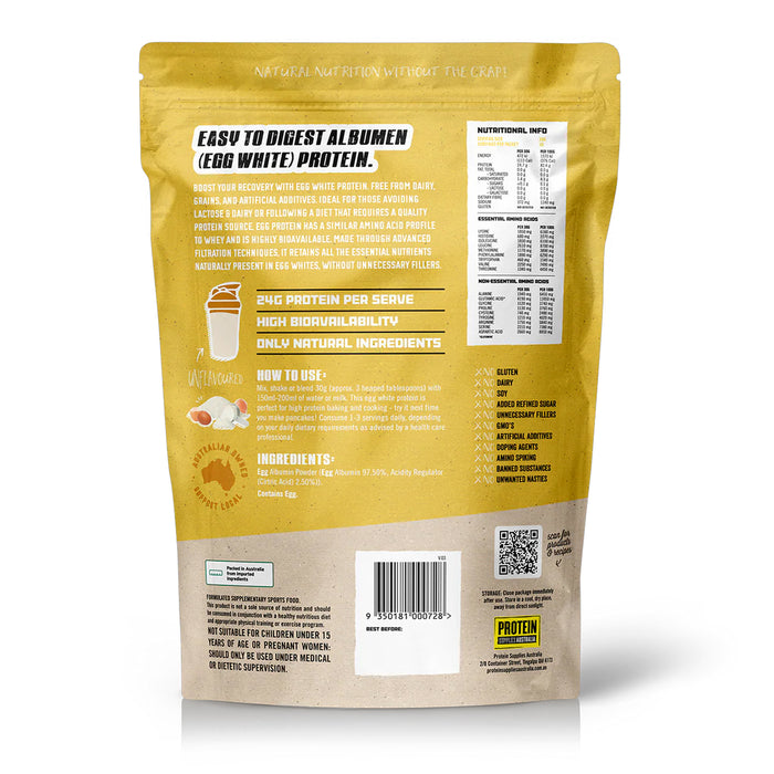 Protein Supplies Australia Paleo Pro Egg Protein 900g Unflavoured Ingredients Wicked NRG