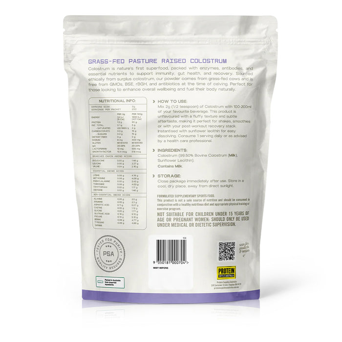 Protein Supplies Australia Pure Grass Fed Colostrum powder Ingredients Wicked NRG