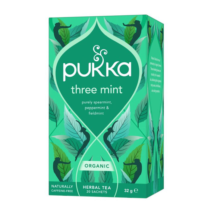 Pukka Herbs Organic Three Mint Tea Bags 20 Sachets Wicked NRG
