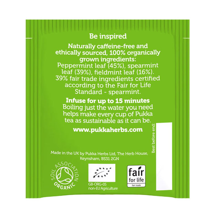 Pukka Herbs Organic Three Mint Tea Bags 20 Sachets a Wicked NRG