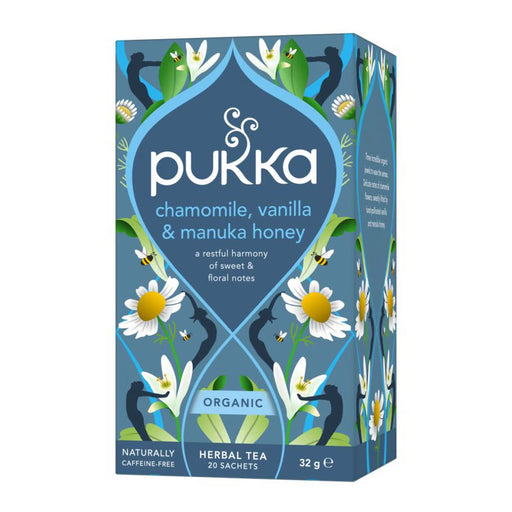 Pukka Organic Chamomile, Vanilla & Manuka Honey Tea 20 Tea Bags Wicked NRG 