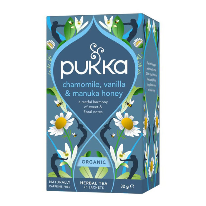 Pukka Organic Chamomile, Vanilla & Manuka Honey Tea 20 Tea Bags Wicked NRG 