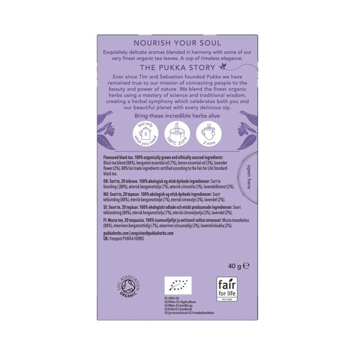Pukka Organic Earl Grey 20 Tea Bags Box Wicked NRG 