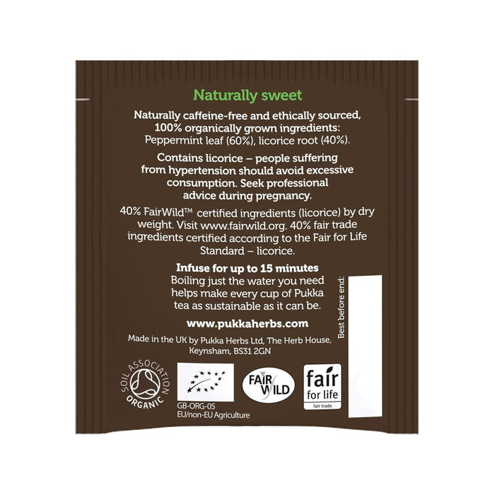 Pukka Organic Peppermint & Licorice Tea 20 Tea Bags Directions Wicked NRG