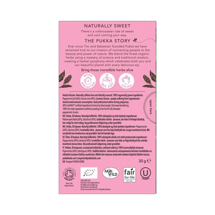Pukka Organic Peppermint & Licorice Tea 20 Tea Bags Ingredients Wicked NRG