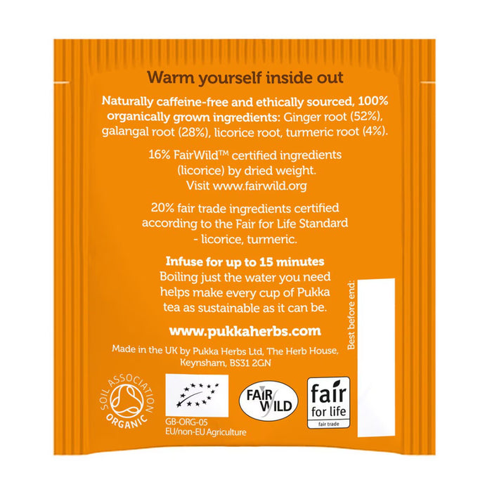 Pukka Organic Three Ginger Tea Bags 20 Sachets b Wicked NRG