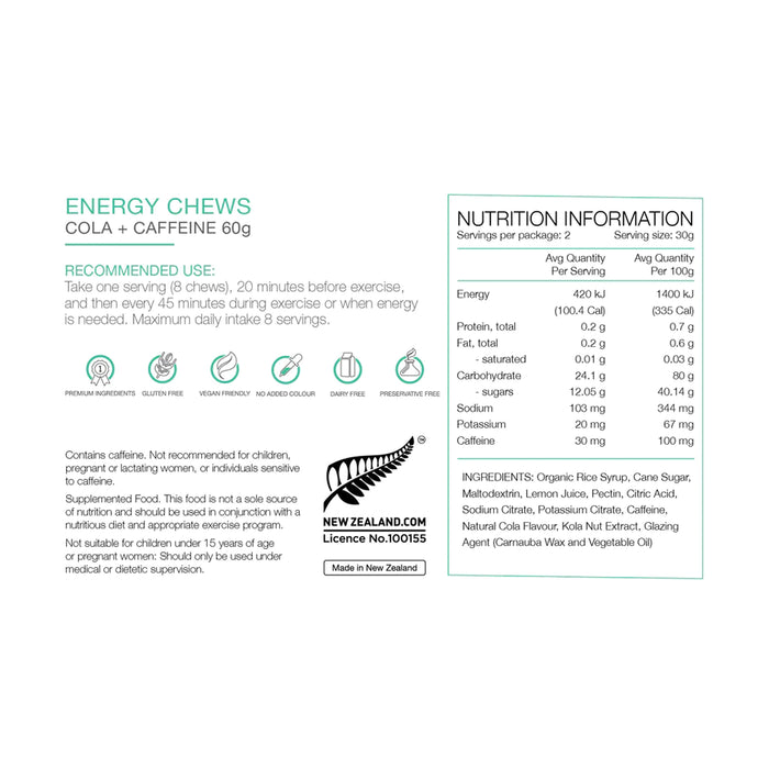 Pure Sports Nutrition Energy Chews buy online at Wicked NRG, Darwin, Australia