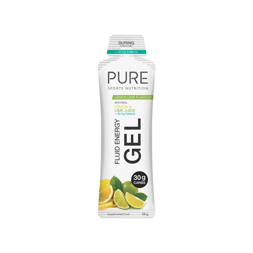 Pure Sports Nutrition PURE Fluid Energy Gel - Lemon Lime + Caffeine 58g Wicked NRG