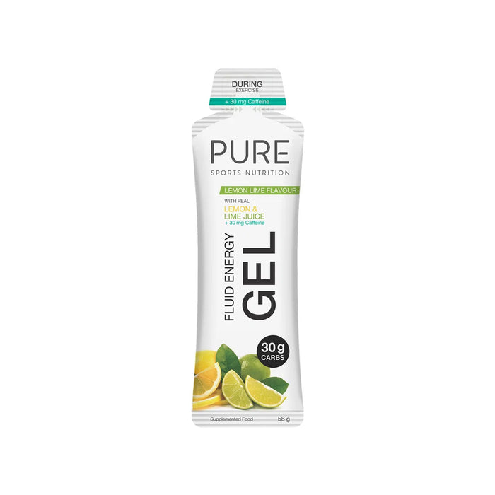 Pure Sports Nutrition PURE Fluid Energy Gel - Lemon Lime + Caffeine 58g Wicked NRG