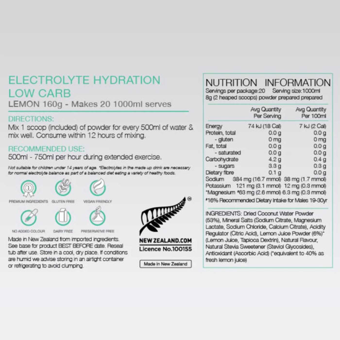 Pure Sports Nutrition Electrolyte Hydration - Low Carb