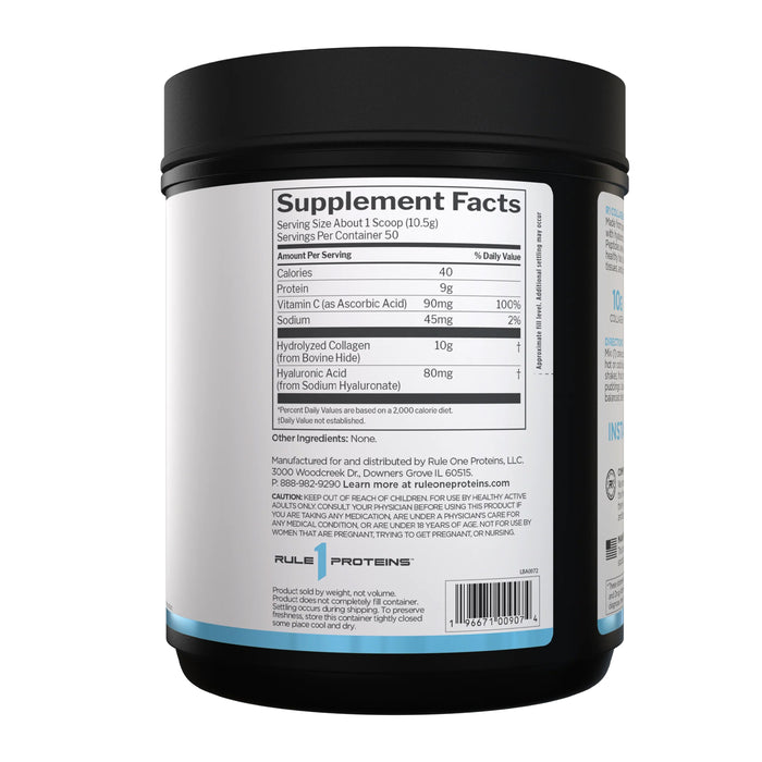 RULE 1 Collagen Peptides Unflavoured 50 Servings 525g Ingredients Wicked NRG